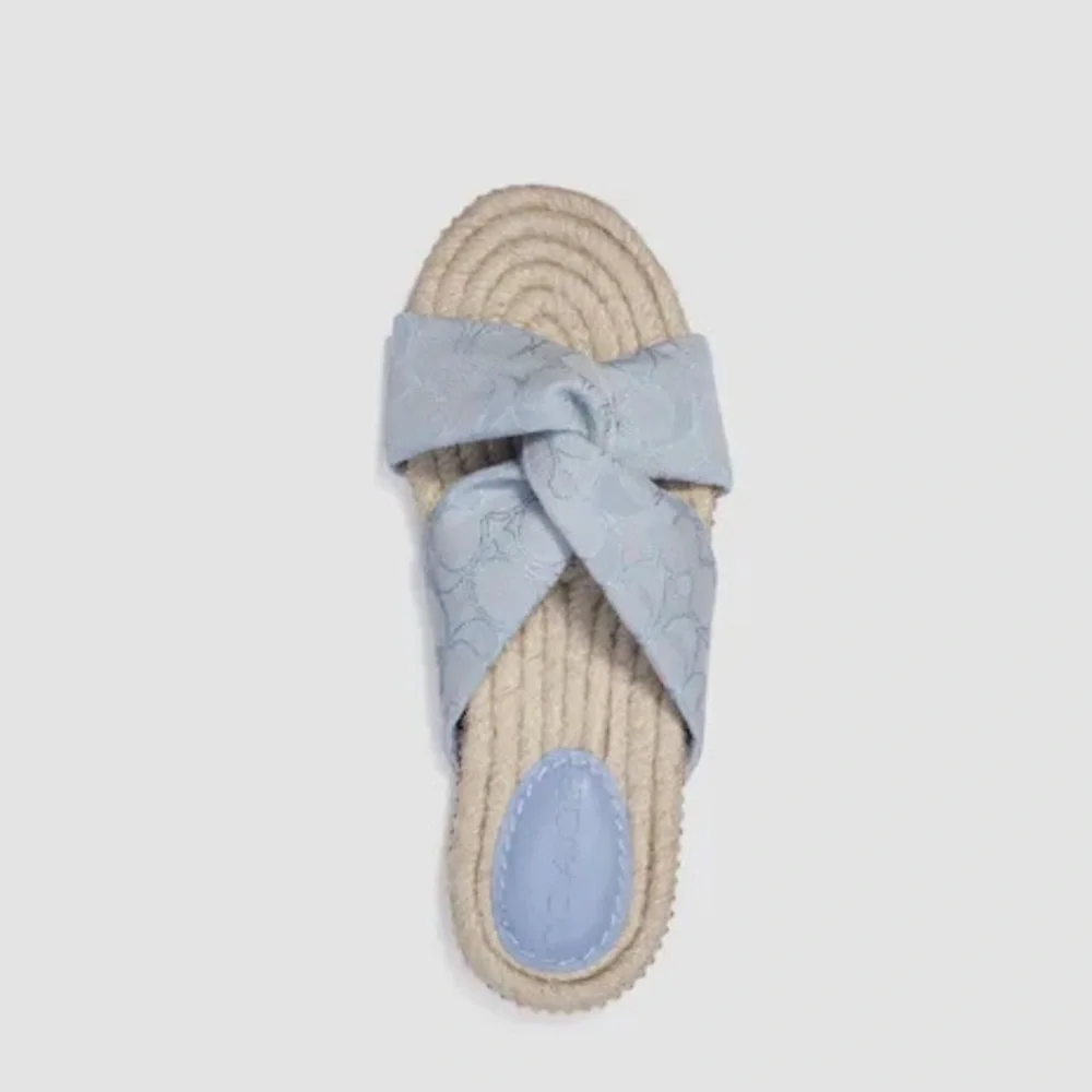 NWT Coach Charli Espadrille Sandals Light Blue Size 6.5